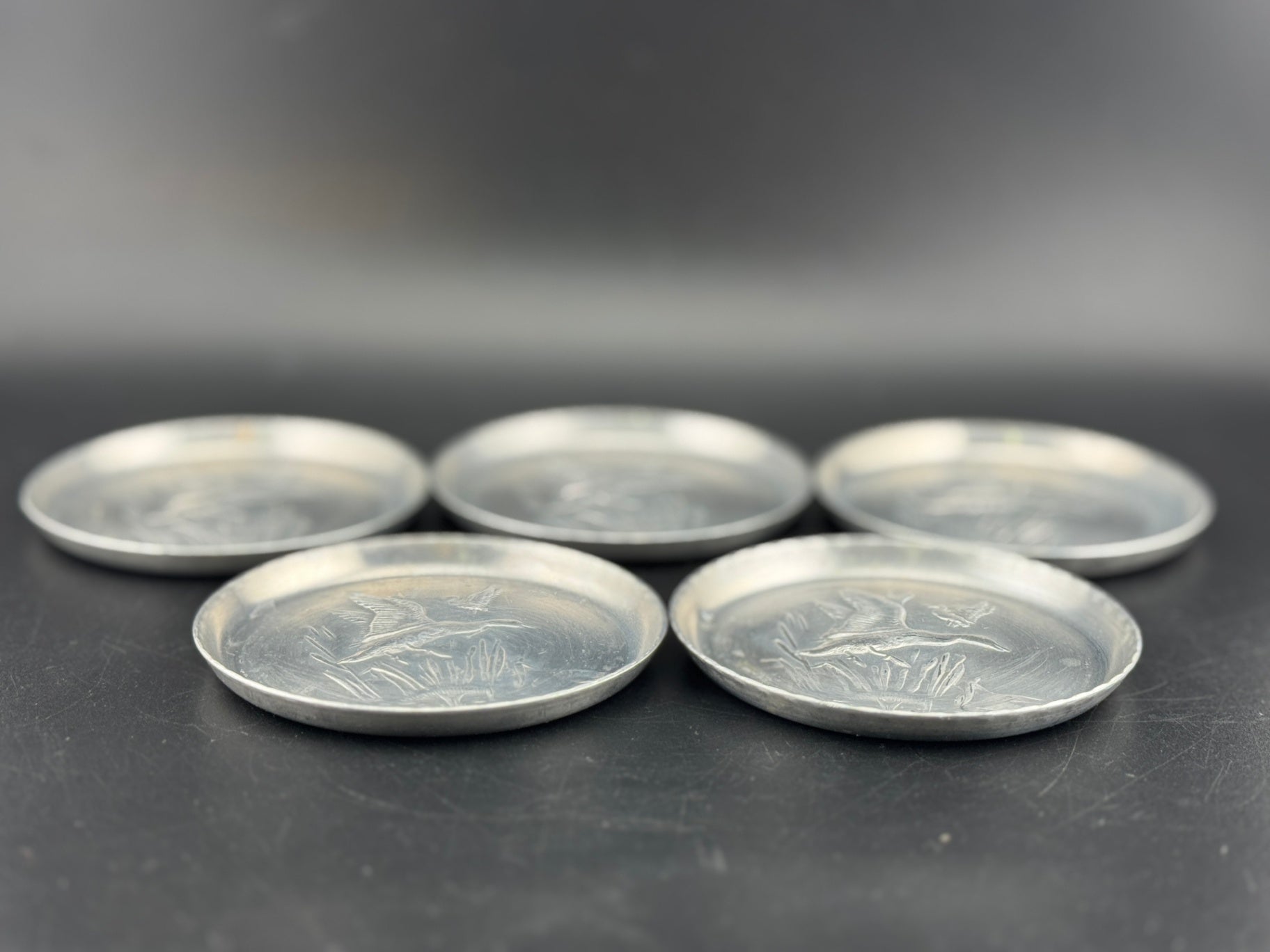 Vintage Aluminum Duck Coasters - Set of 5