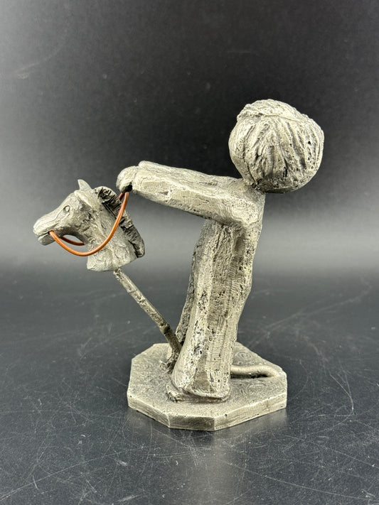 Walli Ortman's The Littles - 0061 - Boy with Stick Horse