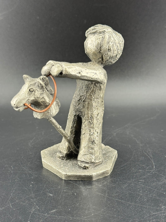 Walli Ortman's The Littles - 0061 - Boy with Stick Horse