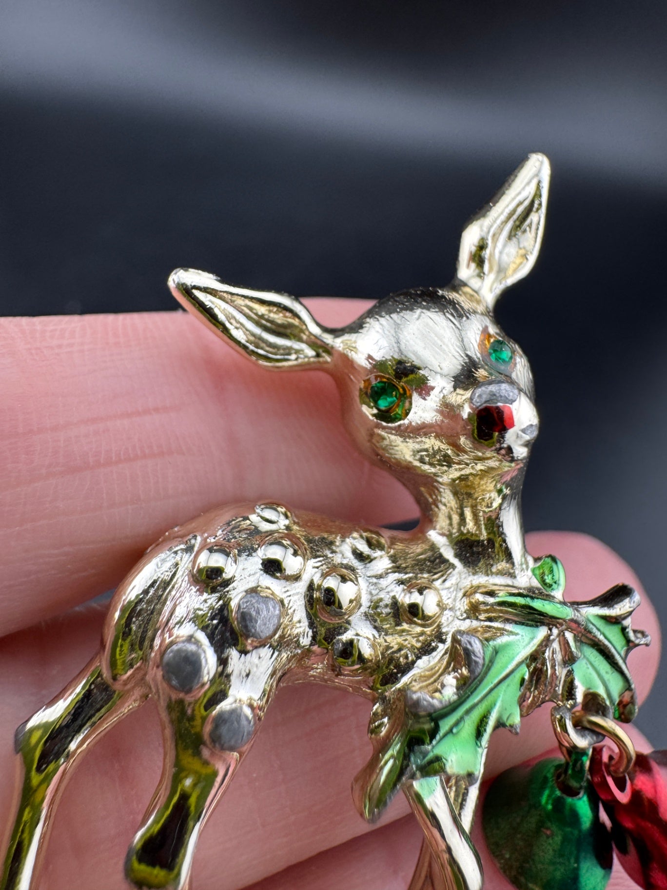 Vintage Goldtone Reindeer Pin