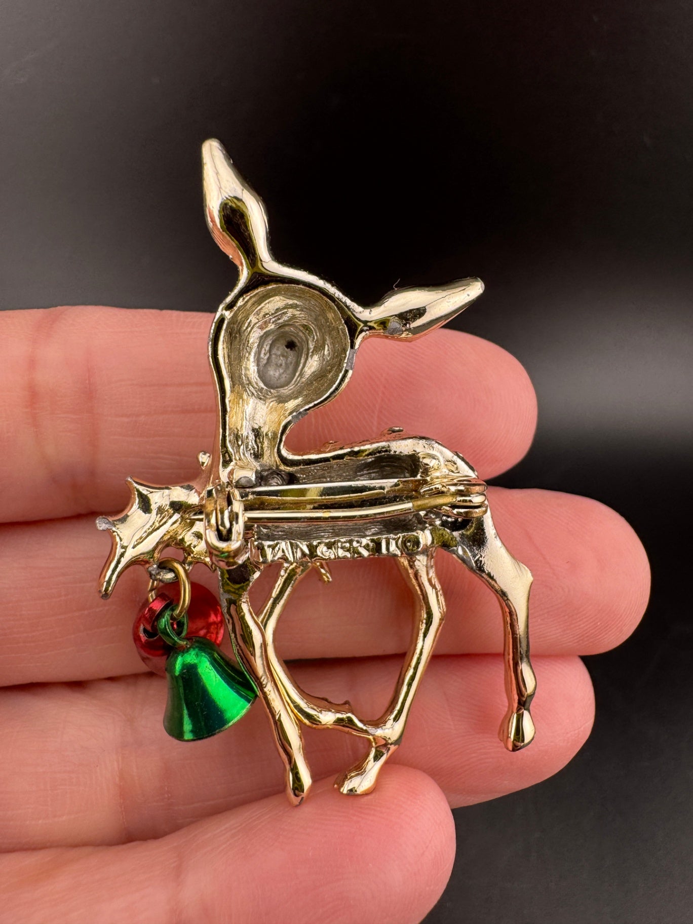Vintage Goldtone Reindeer Pin