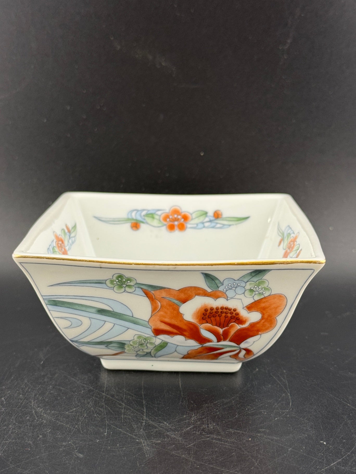 Vintage Takahashi Flora Square Bowl
