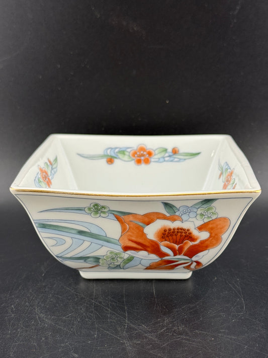 Vintage Takahashi Flora Square Bowl