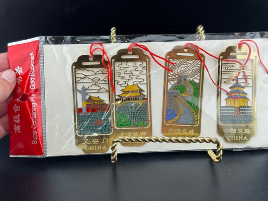 New in Package Chinese Gold Bookmarks