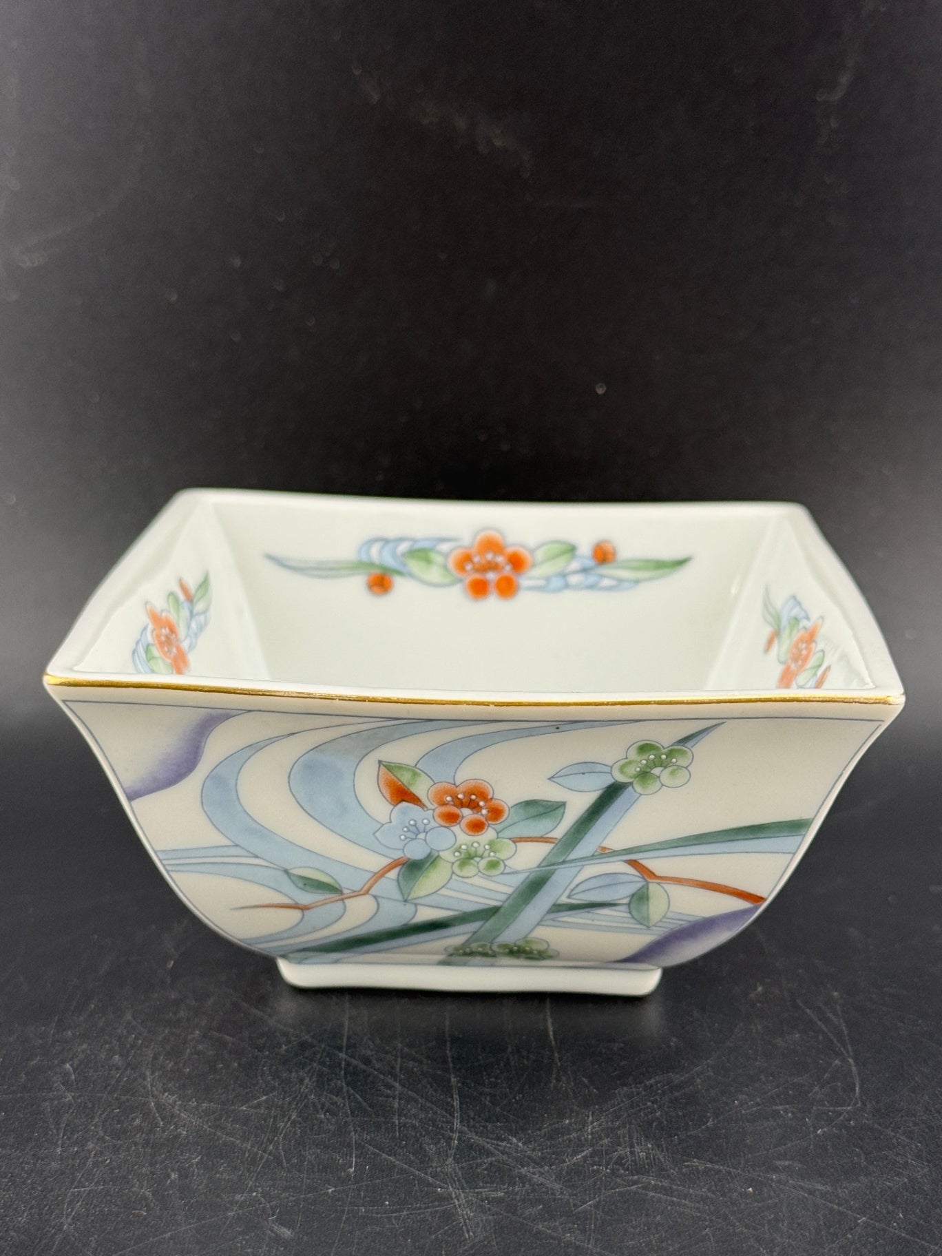 Vintage Takahashi Flora Square Bowl
