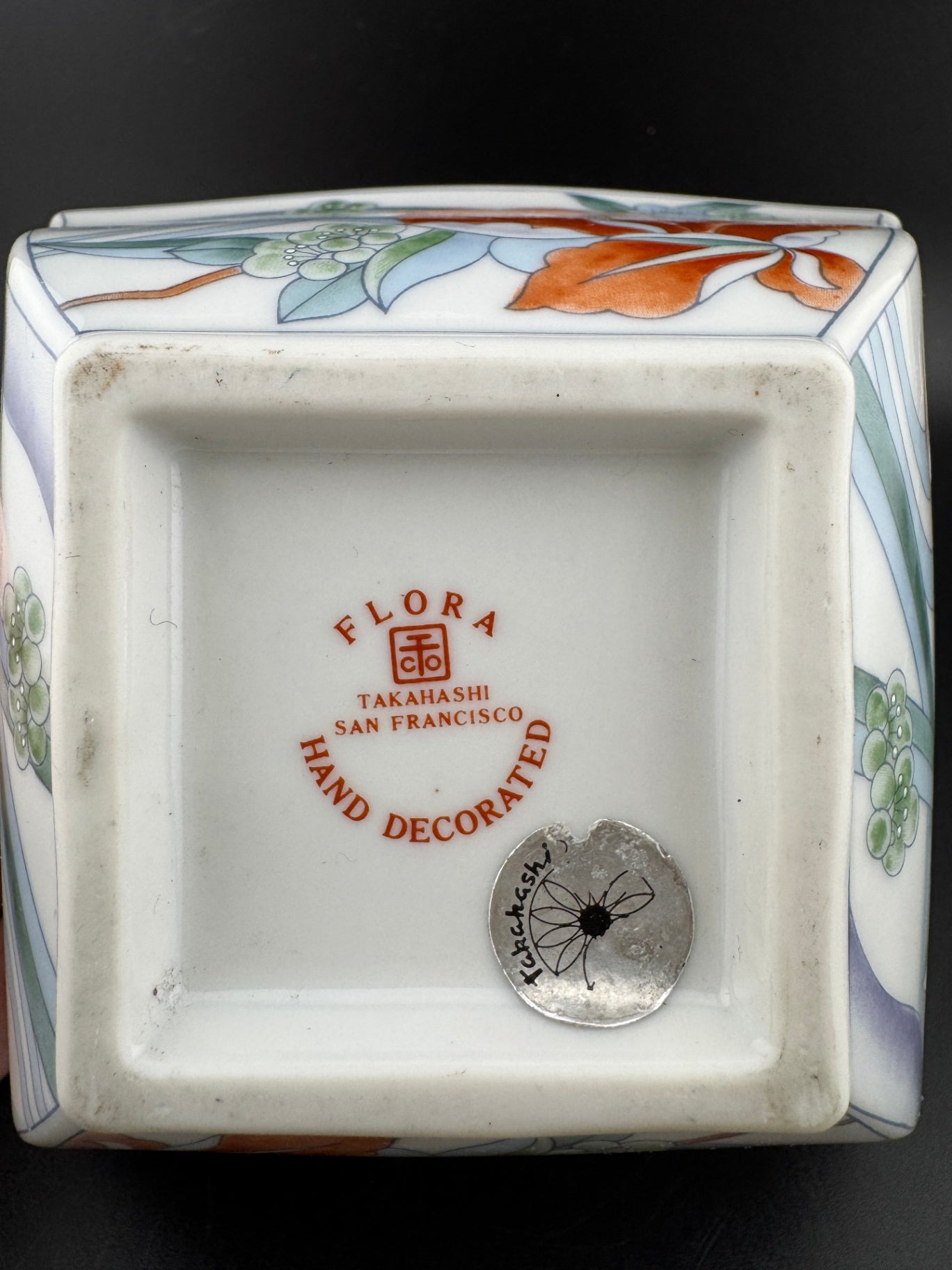 Vintage Takahashi Flora Square Bowl