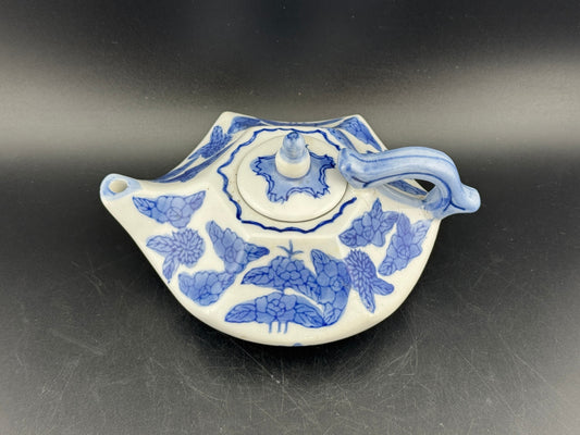 Vintage Miniature Hexagon Shaped Teapot