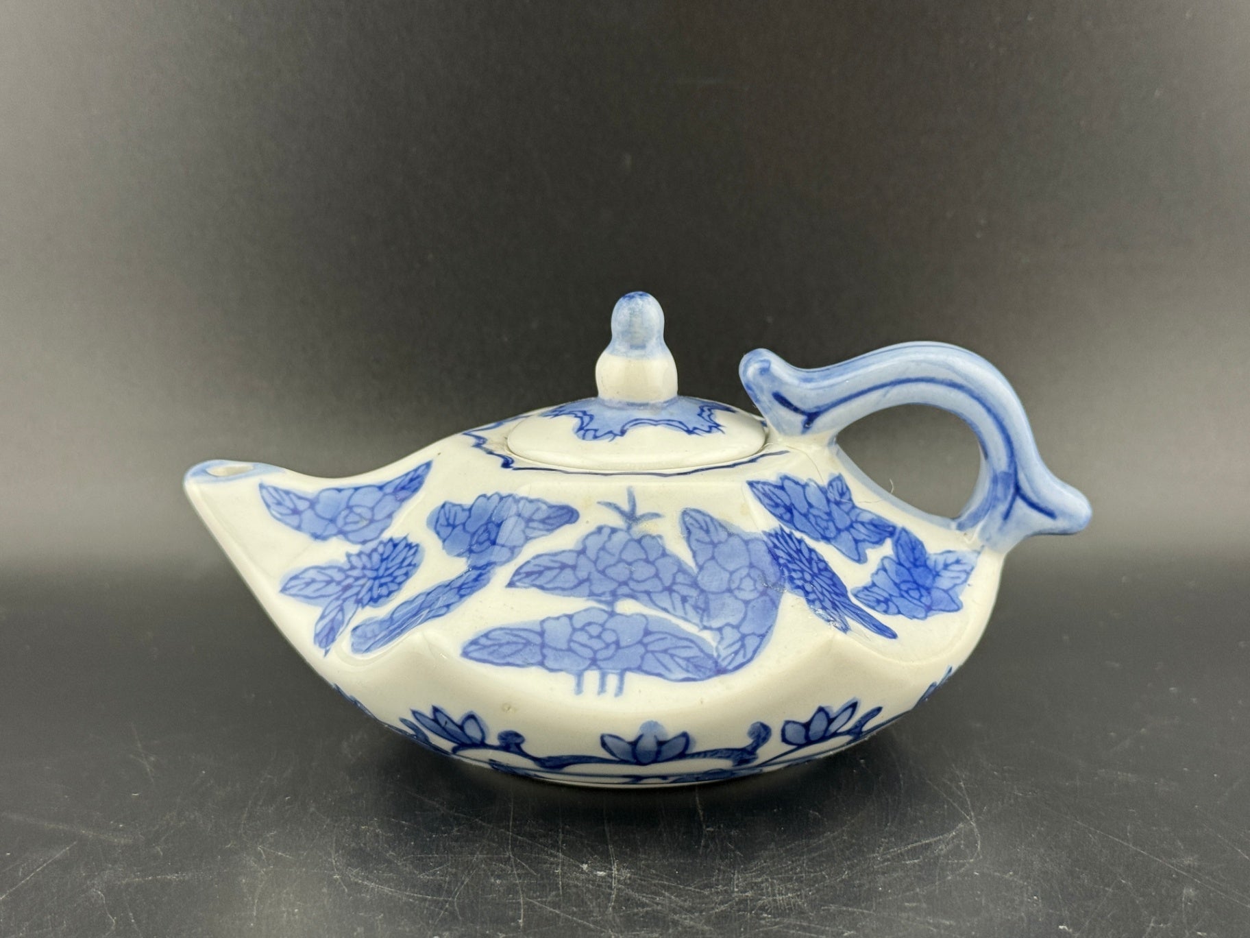 Vintage Miniature Hexagon Shaped Teapot