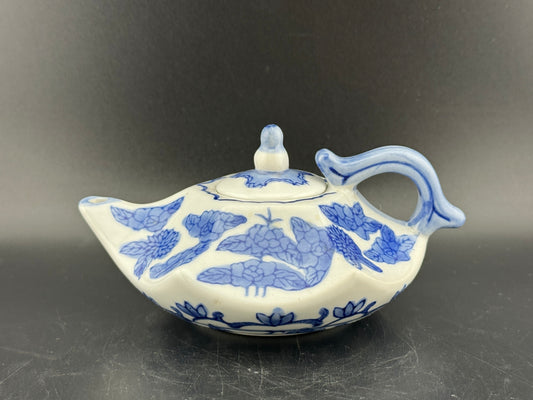 Vintage Miniature Hexagon Shaped Teapot