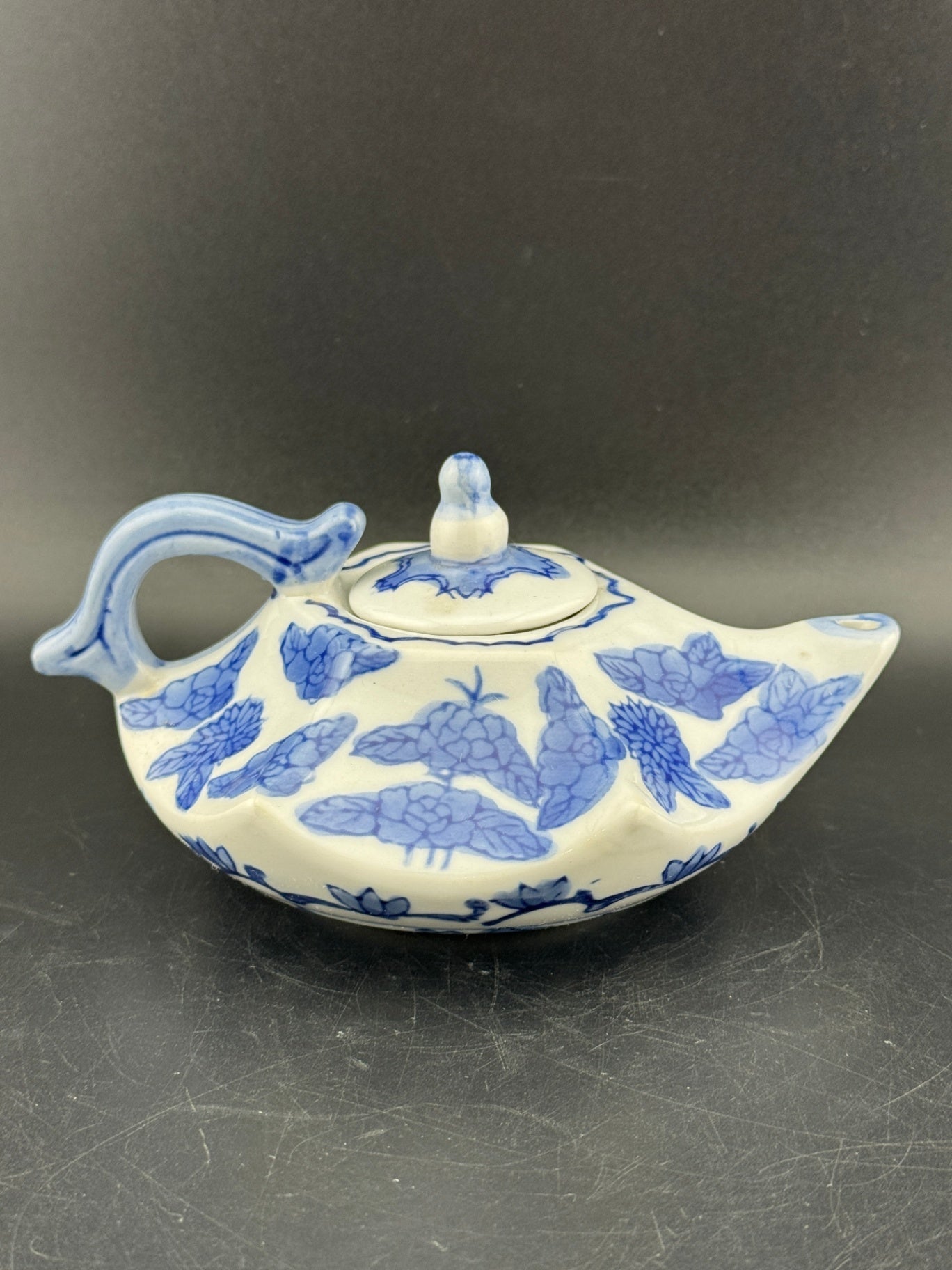 Vintage Miniature Hexagon Shaped Teapot