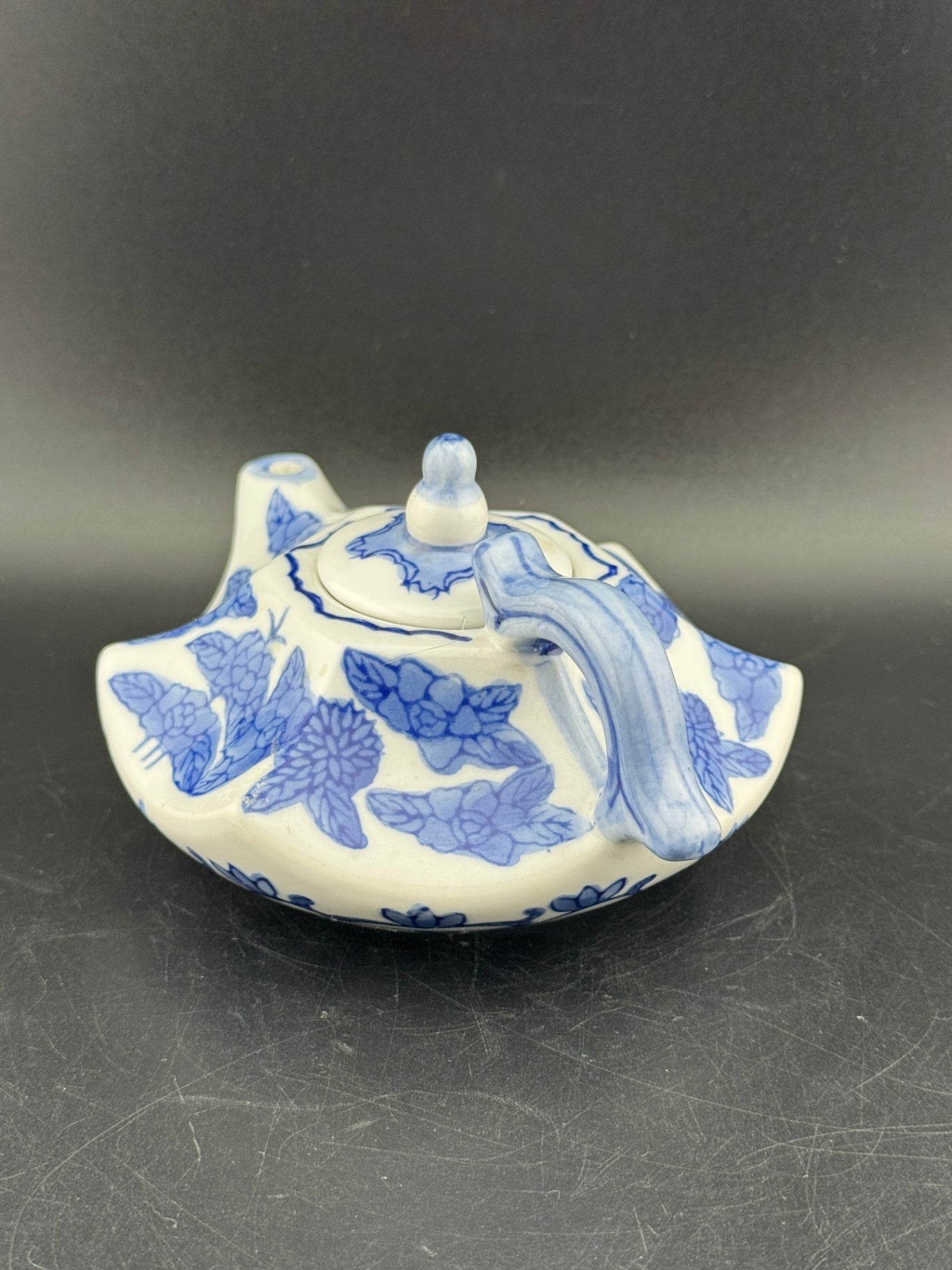 Vintage Miniature Hexagon Shaped Teapot