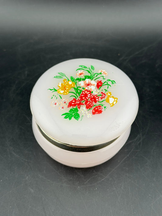 Vintage Pink Floral Trinket Box