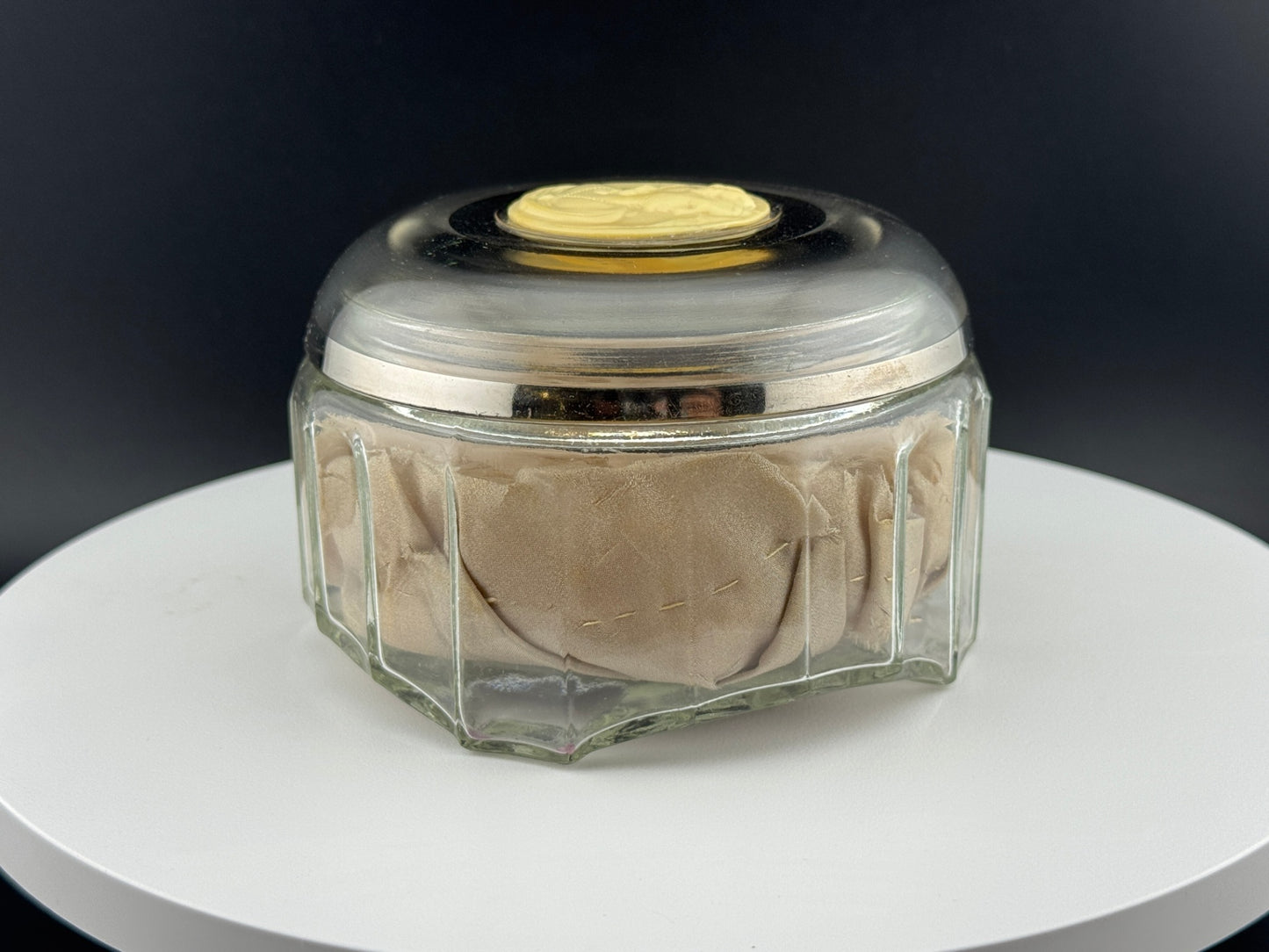 Vintage Celluloid Cameo Dresser Jar