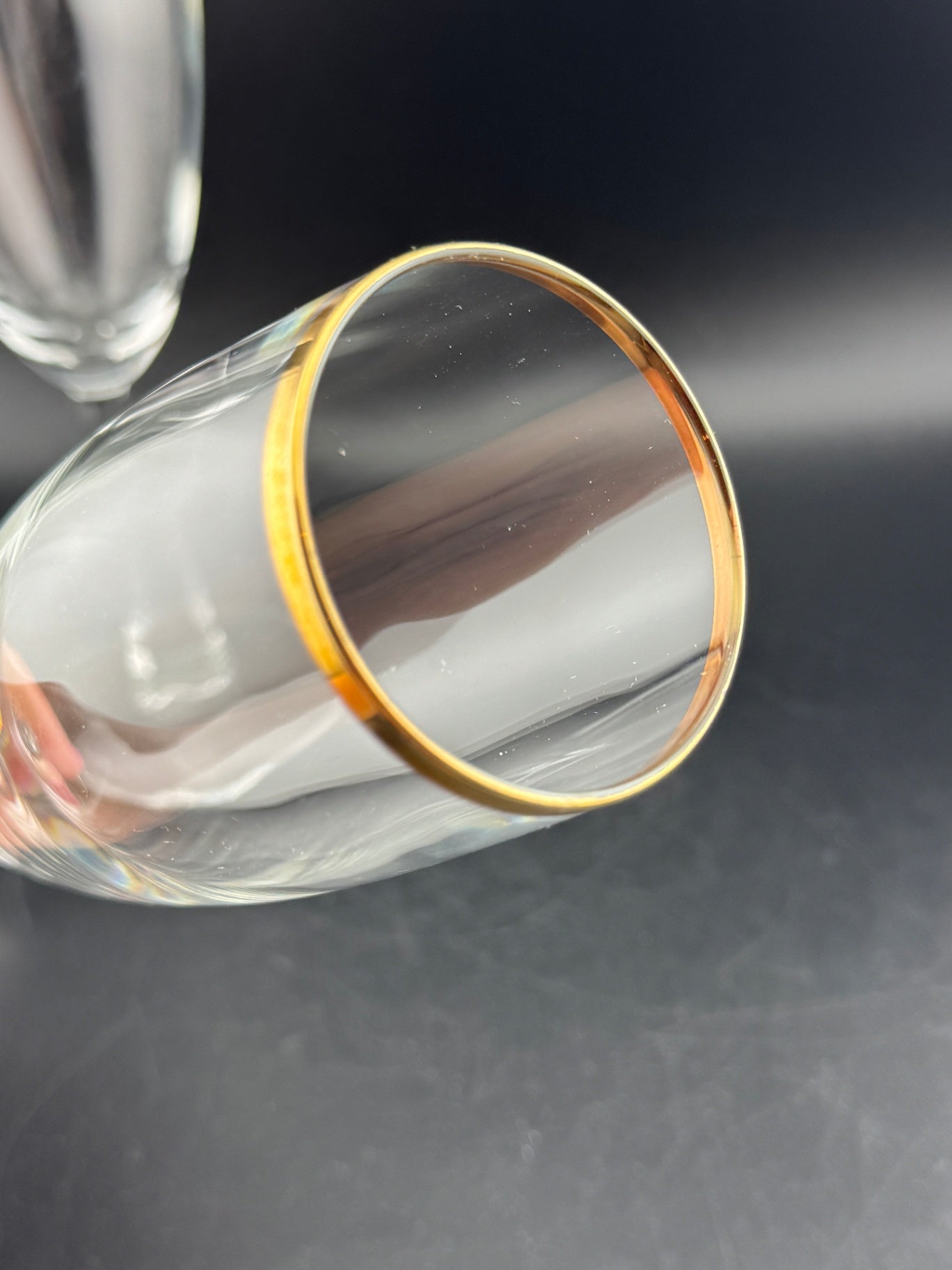 Champagne Flute with Gold Rim