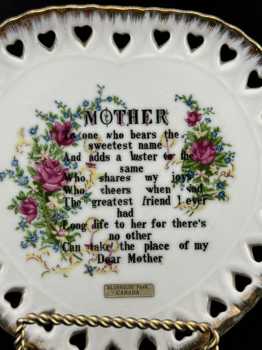 Vintage Decorative "Mother" Plate