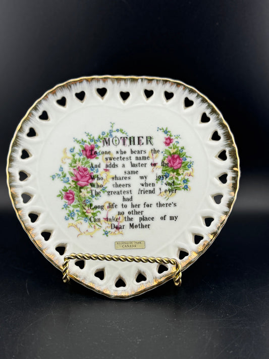 Vintage Decorative "Mother" Plate