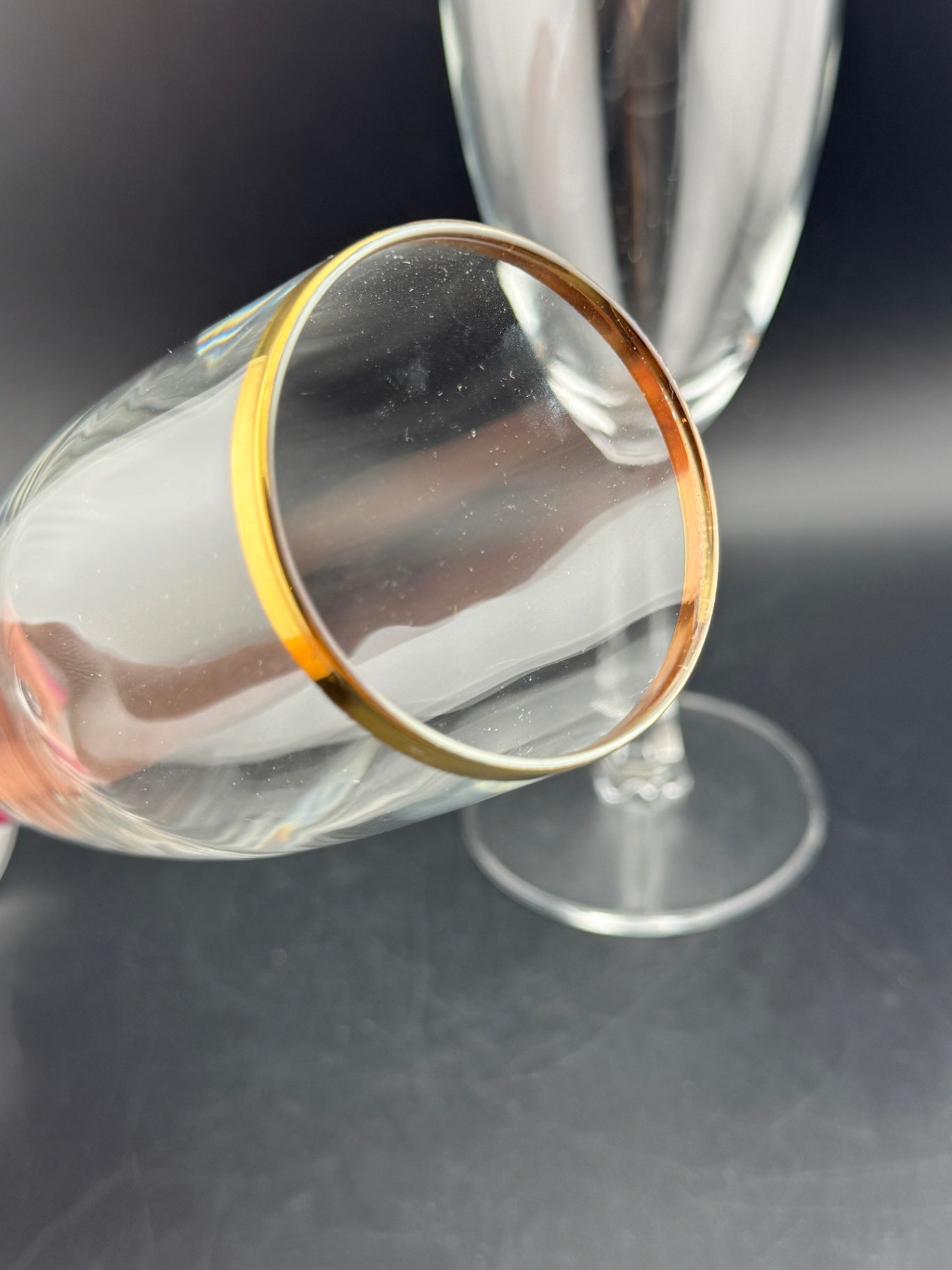 Champagne Flute with Gold Rim