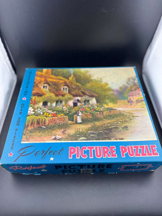 Vintage Perfect Picture Puzzle - Cottage by the River