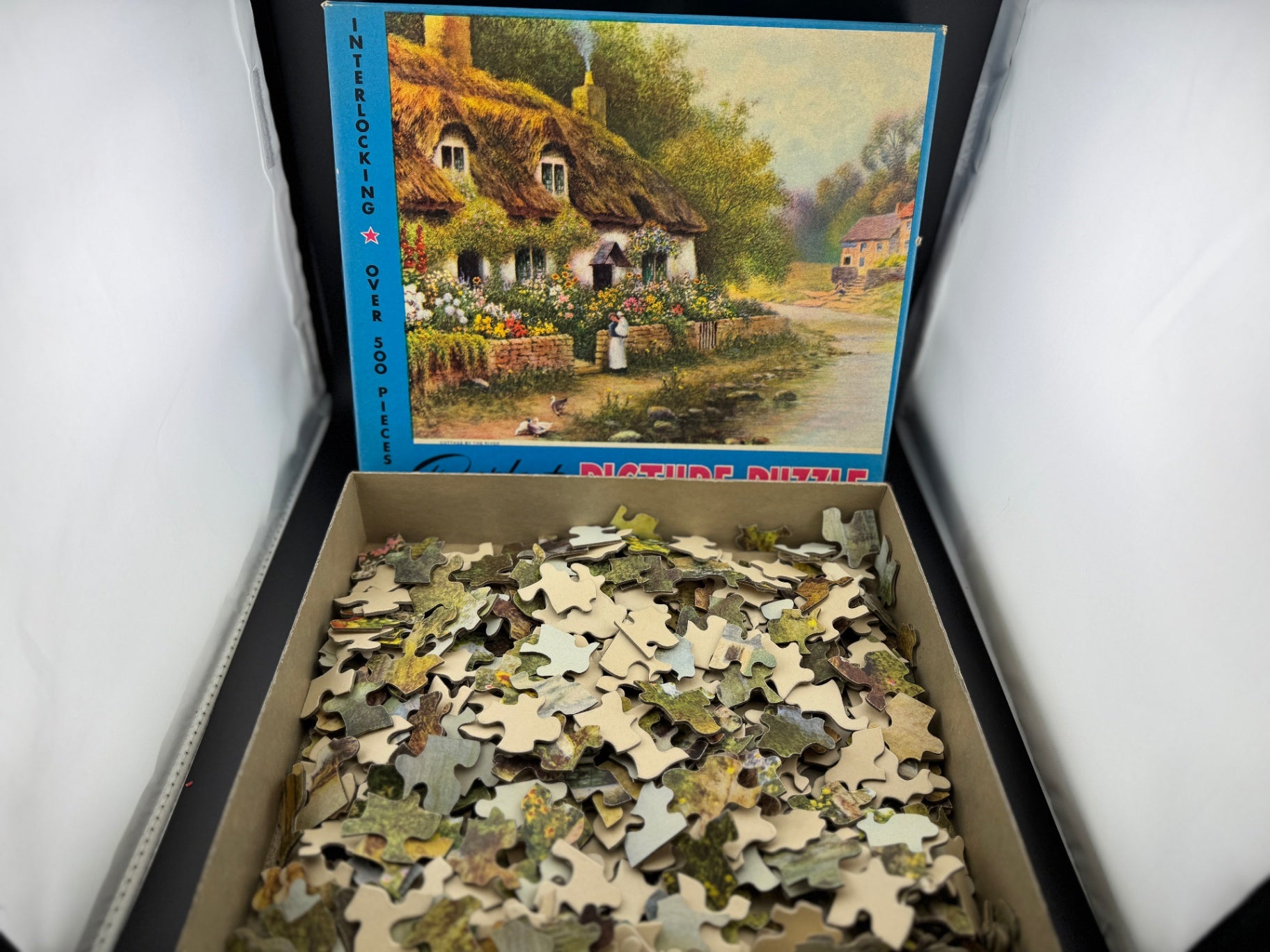 Vintage Perfect Picture Puzzle - Cottage by the River