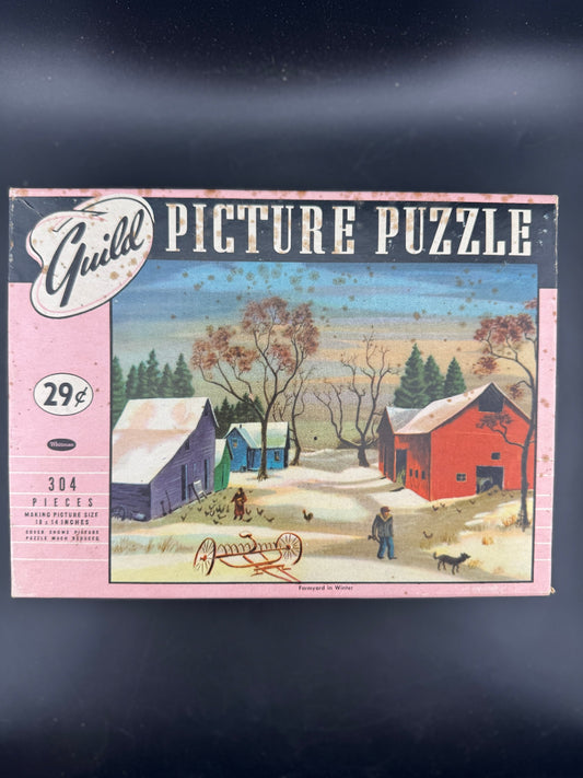 Vintage Guild Puzzle - Farmyard in Winter