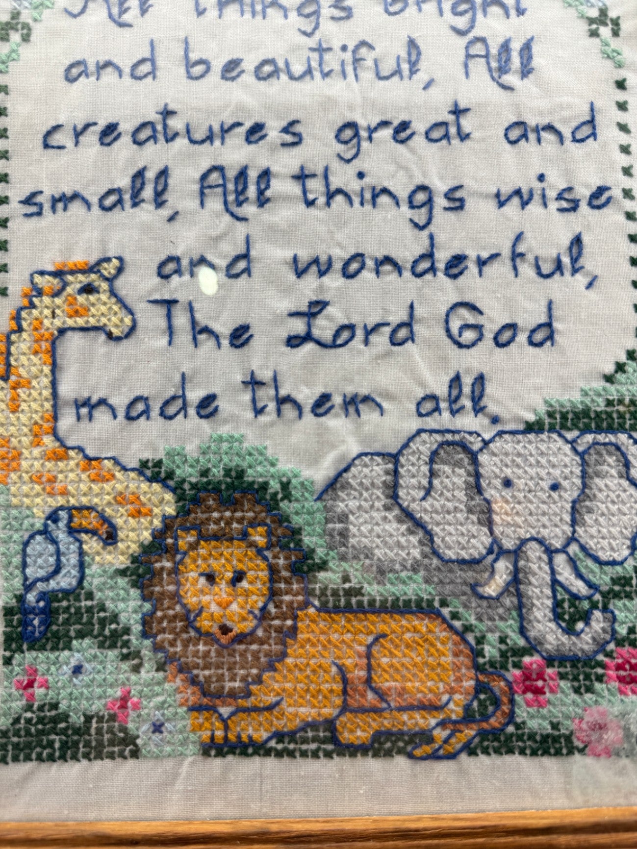 "All things bright & beautiful..." Framed Cross-Stitch