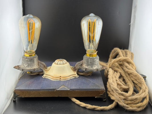 Handmade Vintage Style Plug-In Wall Sconce, One of a Kind