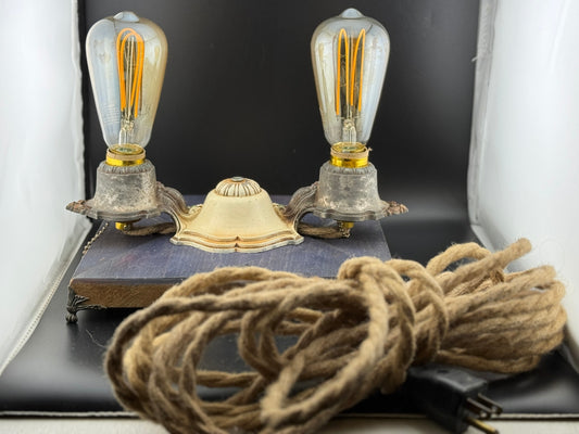 Handmade Vintage Style Plug-In Wall Sconce, One of a Kind