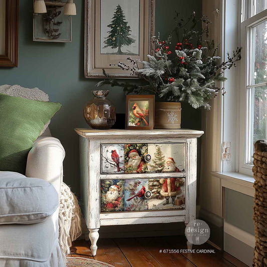 A3 Decoupage Fiber Pack - Festive Cardinal.
