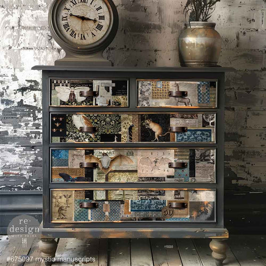 19x30 Decoupage Fiber - Mystic Manuscripts
