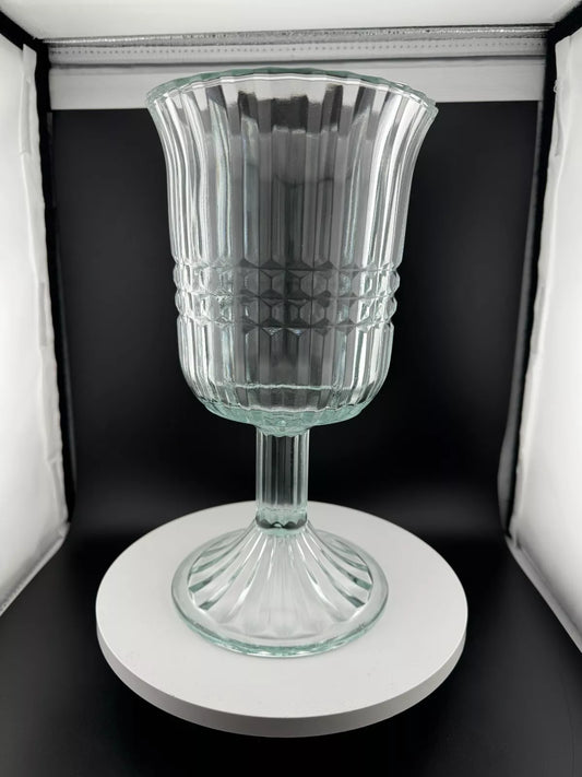 Vintage Clear Glass Pedestal Vase and/or Candleholder