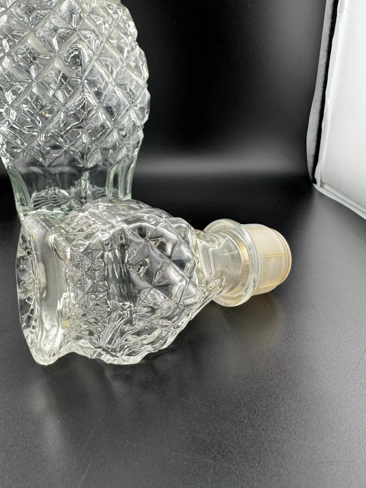Vintage Clear Pressed Glass Decanter