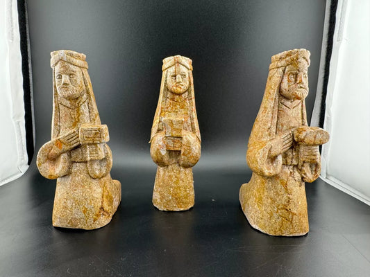 Vintage Hand Carved Soapstone Nativity Set Pieces