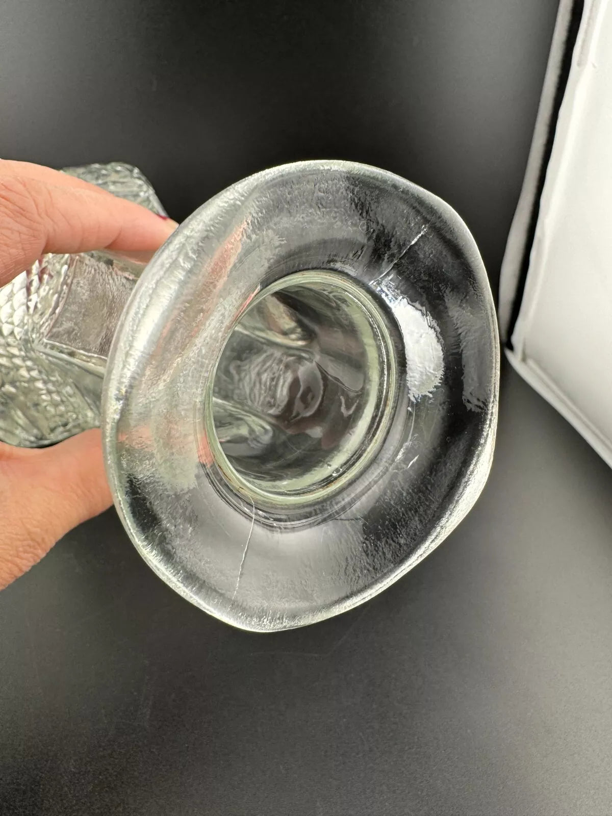 Vintage Clear Pressed Glass Decanter
