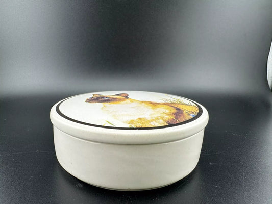 Siamese Cat Trinket/Ring Box Vintage 1986 Round Porcelain By The Love Mug 3”x 1”