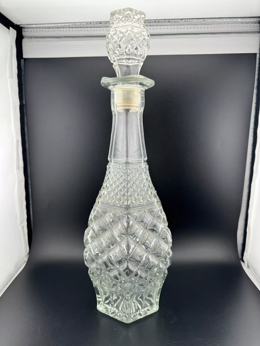 Vintage Clear Pressed Glass Decanter