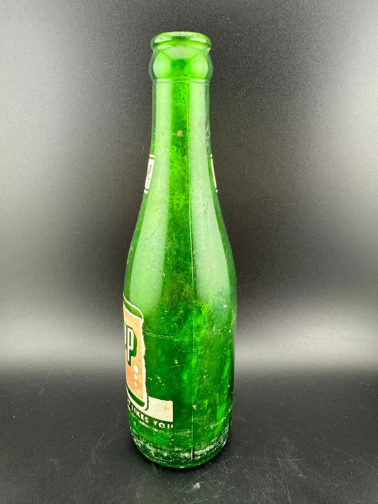 Vintage Green Glass 7 oz 7UP Pop Bottle