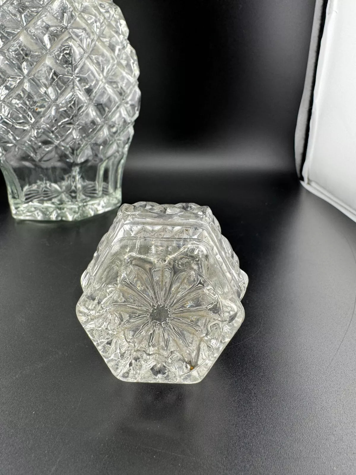 Vintage Clear Pressed Glass Decanter
