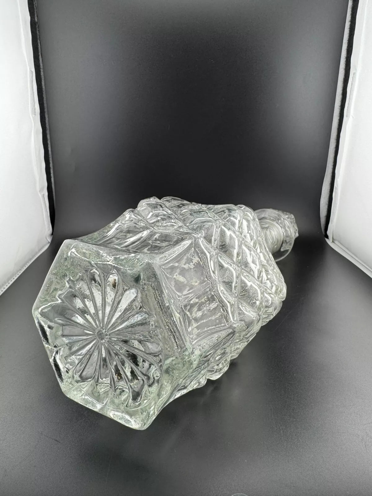 Vintage Clear Pressed Glass Decanter