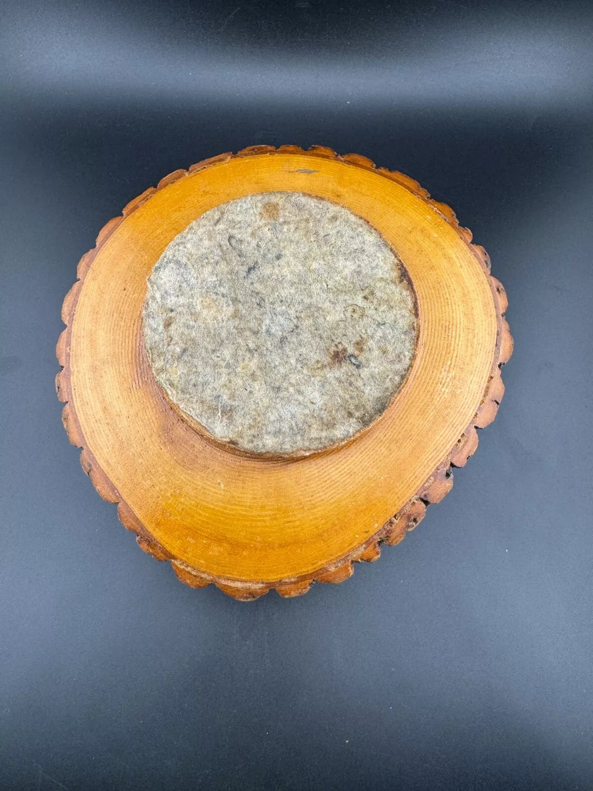 Vintage Wood Nut Bowl Dish Live Edge Tree Bark MCM