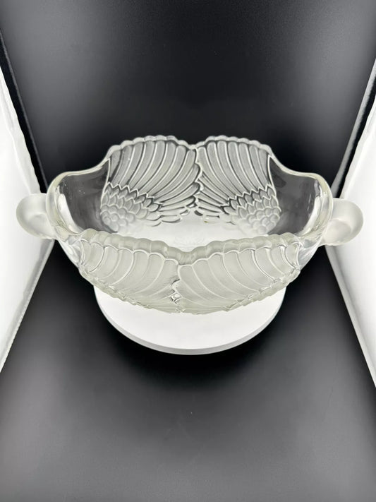 Vintage Mikasa Frosted Double Headed Swan Bowl