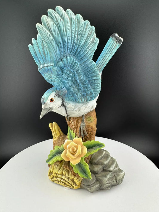 Porcelain Blue Jay Figurine