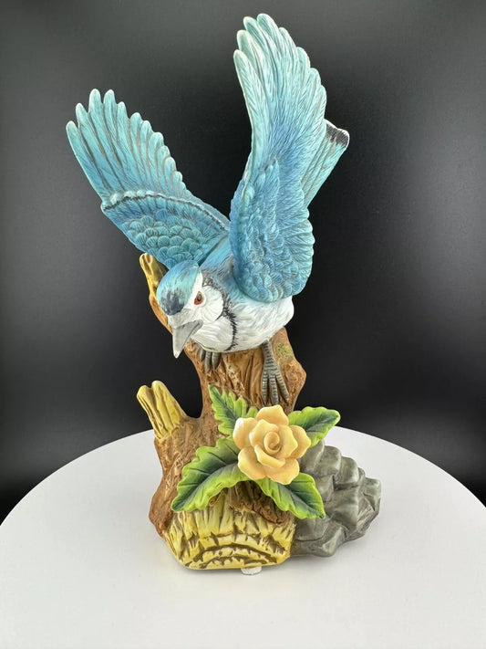 Porcelain Blue Jay Figurine