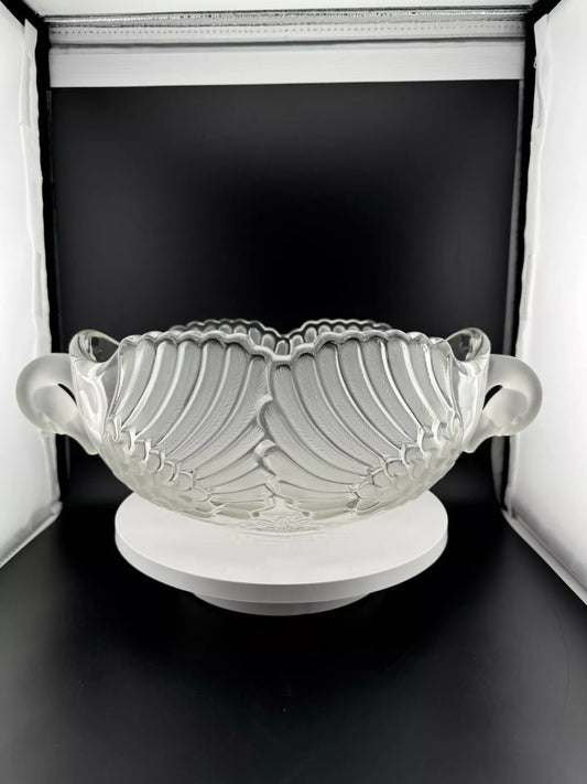 Vintage Mikasa Frosted Double Headed Swan Bowl